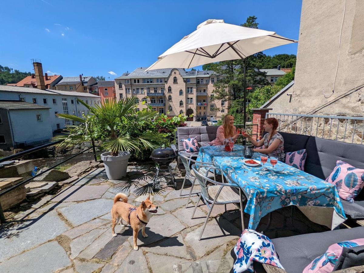 Urlaubstraum Mit Pool, Terrasse & Fluss Im Garten - Ut Appartement Sebnitz Buitenkant foto